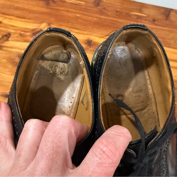 Dr Martens 3989 Brogue Yellow Stitch Smooth Leather Black Loafers